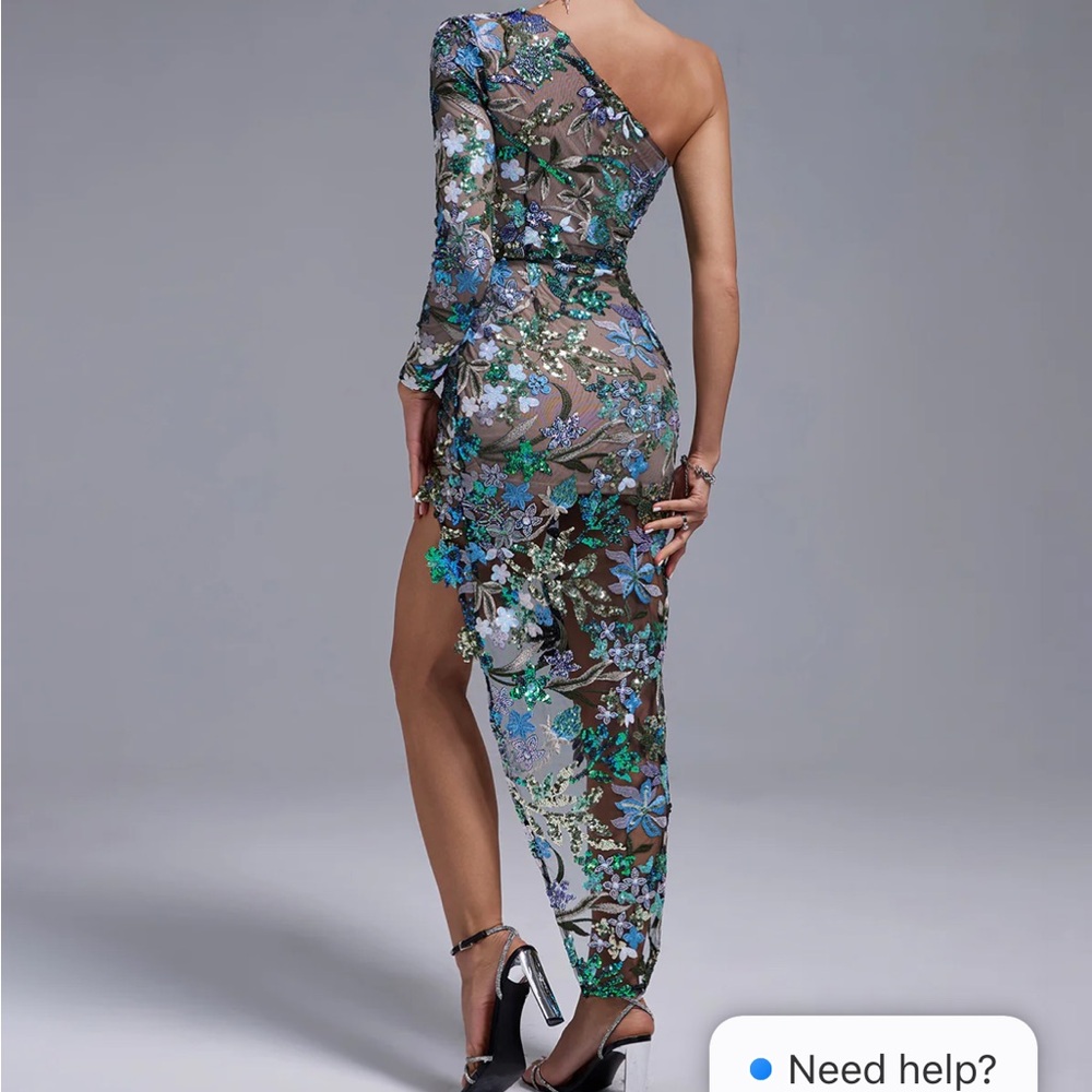 Floral One-Shoulder Dress